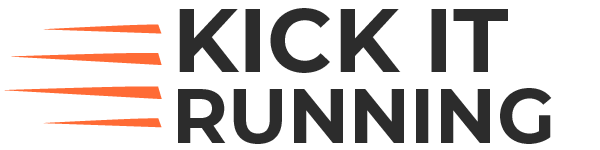 KickItRunning_logo_horizontal.v2.5_transparent_bkg_drk_text kick it running in black letters with four orange horizontal stripes in front of it